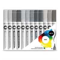 Набор маркеров Molotow Aqua Color Brush 12 шт. Grey Set