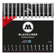 Набор линеров Molotow Blackliner 13 шт. Complete Set