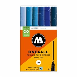 Набор маркеров Molotow One4all 127HS 2 мм. 6 шт. Blue Set NrBrp7CkhLyhjrPjIdp801 - фото 12591